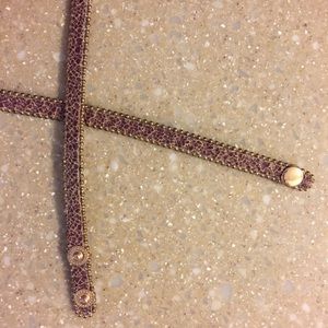 Purple crackled snap belt with gold trim detail